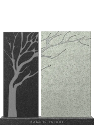 Двухцветная стела с резным деревом